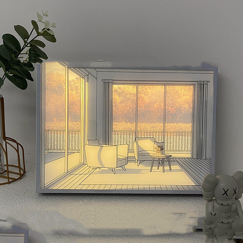 Modern Minimalist Bedside Lighting Decorative Painting