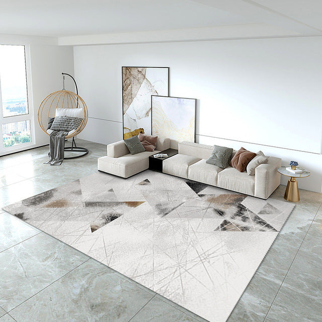 Modern Minimalist Crystal Velvet Printed Living Room Rug