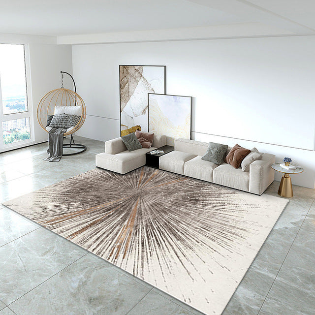 Modern Minimalist Crystal Velvet Printed Living Room Rug