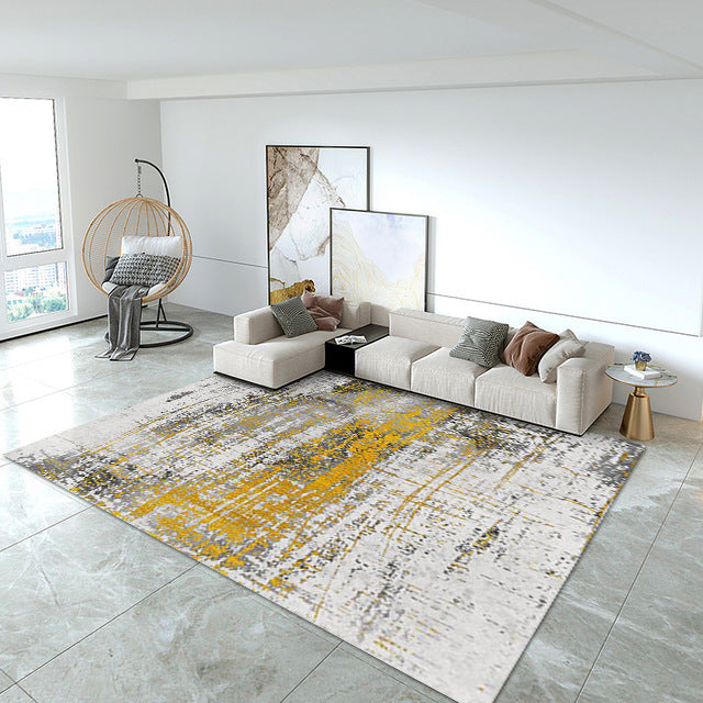 Modern Minimalist Crystal Velvet Printed Living Room Rug