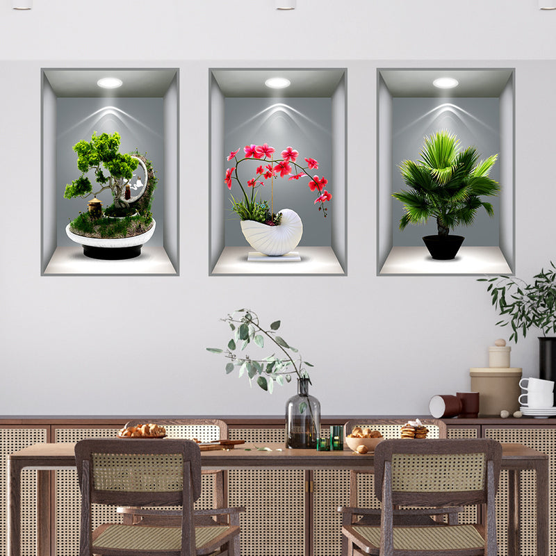 Only Darkstory 3D Effect Potted Triple Stickers Home Decor