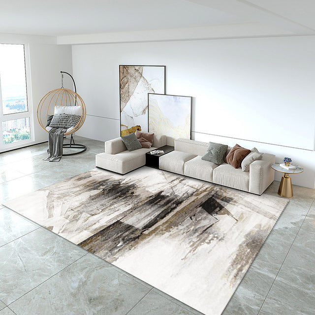 Modern Minimalist Crystal Velvet Printed Living Room Rug