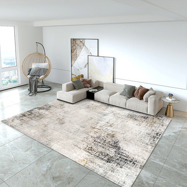 Modern Minimalist Crystal Velvet Printed Living Room Rug